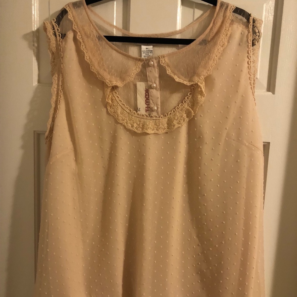 pink/peach lacy blouse